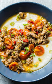 Spicy Italian Sausage With Cheddar Grits And Cherry Tomatoes Cook S Country Recipe Italian Sausage Recipes How To Cook Grits Quick Cooking