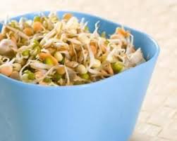 Salade Pimentee A La Dinde Champignons Et Aux Pousses De Soja Recette Salade Salade Pousse De Soja
