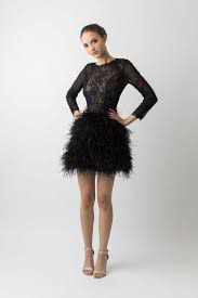 Black A Line Cocktail Dress Rozalie Feather Dress Short Feather Skirt Outfit Black Feather Dress