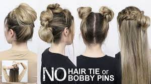 How To Messy Bun With No Hair Ties And No Bobby Pins Easy Youtube Easy Hairstyles For Long Hair Easy Hairstyles Bun Hairstyles For Long Hair