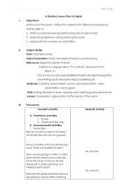 Lesson Plan Descriptive Essay Descriptive Writing Essay Persuasive Essay Topics