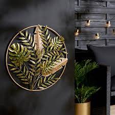Metal leaf wall art uk. 25 00 For Tropical Leaves Outdoor Wall Art Multicoloured Deal Direct Co Uk