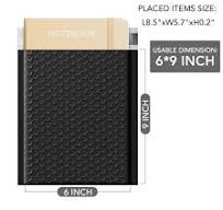 Amazon.com : Metronic Bubble Mailers 6x10" 100 Pack Black Usable Size 6x9"  Opaque Padded Envelopes Waterproof Bubble Envelopes Cushioning Mailer for  ...