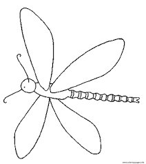 Summer coloring page with dragonfly and blossom floweers. Simple Dragonfly Animal C78b Coloring Pages Printable
