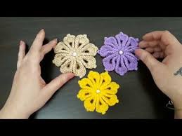 3d Incili Cicek Nasil Yapilir Tig Isi Orgu Cicek Modelleri Youtube Cicekli Desenler Tig Isleri Tig Isi Orguler