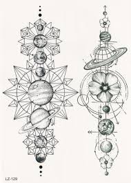 Our Model Solar System Arrives In A Few Days On Our Website Yessss Geometric Tattoo Neck Planet Tattoos Geometric Tattoo