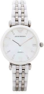 If you have cash to blow, why be stingy, right? Emporio Armani Ar1488 Analog Watch For Women Dial Color White Dial Shape Round Strap Color White Lowest Price In India Emporio Armani Armani Analog Watch