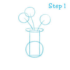 Lightly draw an oval for the guideline of the object. How To Draw Roses In A Vase Step By Step Drawing For Kids