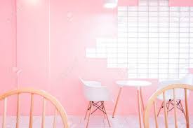 From the gorgeous floral entryway to the perfect latte art, the aesthetic is on point. Pink Cafe Room With With White Wooden Chair And Table Stock Photo Picture And Royalty Free Image Image 90243033