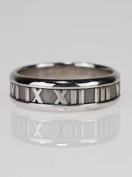 Tiffany Co 18k White Gold Atlas Band Ring Size 10 Size 10 Rings Tiffany Co Rings