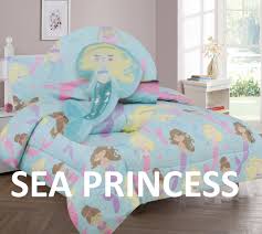 Shop for princess bedding sets at walmart.com. 4pc Full Sea Princess Mermaid Bed Comforter Set With Fitted Sheet Girl With A Toy Pillow Walmart Com Walmart Com