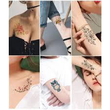 Cara mudah membuat tattoo henna. Amazon Com Tafly Cute Watercolor Cartoon Design Temporary Tattoo Feather Bird Butterfly Flower Transfer Tattoo Stickers For Women Girl Tatoos 10 Sheets Beauty Personal Care
