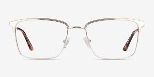 Nathaniel Rectangle Gold Glasses for Men