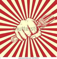 Original Design Fist Holding Fork Vintage Stock Vector Royalty Free 432792292