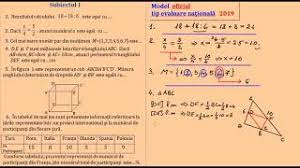 Subiecte matematică 2019 evaluare națională. Model Oficial Evaluare Nationala 2019 Matematica Youtube