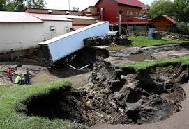 Eleva surveys damage as water recedes