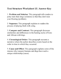 Text Structure Worksheets