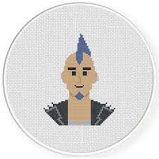 Can be stitched on white aida and leave out the white stitches. Punk Rocker Cross Stitch Pattern Daily Cross Stitch