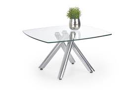 A table with glass top can be a good choice especially if it has a unique and appealing design. Vera Small Square Glass And Chrome Small Coffee Table 80cm