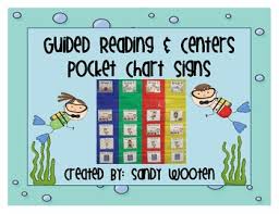 Guided Reading Centers Pocket Chart Signs Posters Ocean Themed