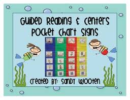 guided reading centers pocket chart signs posters ocean themed