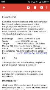 Perusahaan ini didirikan pada tanggal 14 agustus 1990 oleh sudono salim dengan nama pt panganjaya intikusuma. Pt Indofood Cbp Sukses Makmur Tbk Divisi Noodle Cabang Cibitung Loker Email