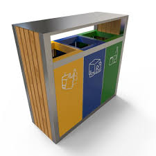 Kuokio Poubelle De Tri Exterieur 3 Compartiments Tri Des Dechets Recycling Bins Garbage Can Storage Litter Bin
