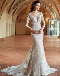 2017 Bridal Gown Long Sleeves Off The Shoulder Deep Plunging V Neck Gorgeous Elegant Lace Fit And Flare Wed Wedding Dresses Wedding Dresses 2017 Bridal Dresses