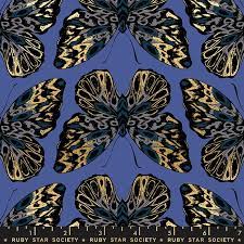 Tiger Fly By Ruby Star Society In Metallic Twilight In 2020 Tiger Flying Star Ruby Stash Fabrics