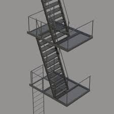 Fire Escape Stair 3d Model Fire Escape Stairs Escape