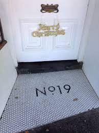 Amazing gallery of interior design and decorating ideas of penny tiles in bathrooms, laundry/mudrooms by elite interior designers. Penny Tile Entrance Penny Tile Mosaic Flooring Entryway Tile