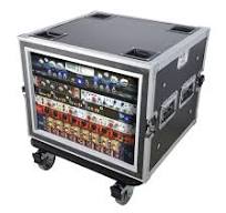 ProX T-8RSP 8U Space Shockproof Amp Rack ATA Flight Case 20 In Depth and 4x  4 inch casters