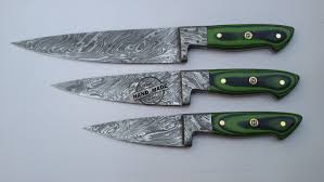 Purchase a premium australian kitchen knife online from house of knives. Lot Of 3 Pcs Damascus Kitchen Chef S Knife Custom Handmade Knife