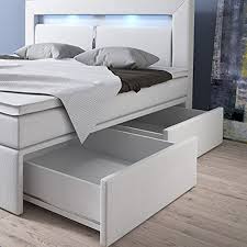 Middels onze handige configurator kun je in zeven stappen. Boxspringbett 140x200 Weiss Mit Bettkasten Led Kopflicht Kunstleder Hotelbett Polsterbett Brussel 140 X 200 Bett Mit Bettkasten