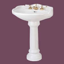 victorian pedestal sink white bathroom