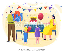 The dress code is non formal outfit. Birthday Party Of Kid At Home Family Celebration Family Celebrating Birthday Of Child Celebration Dinner For Daughter Canstock