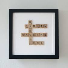 Framed Scrabble Family Tree 5th Year Anniversary Gift Wooden Etsy In 2020 5th Wedding Anniversary Gift 5 Year Anniversary Gift 5th Wedding Anniversary Gifts For Him