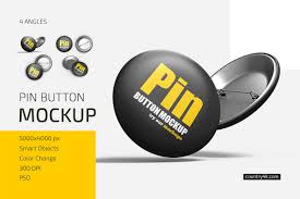 Free logo mockup gold foil effect to showcase your branding logo design in a photorealistic look. Pin Button Mockup Set In Product Mockups On Yellow Images Creative Store