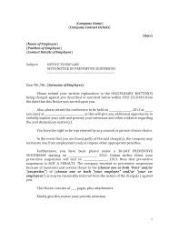 Notice To Explain With Preventive Suspension Sample Form Letter After Interview Memo Template Company Names