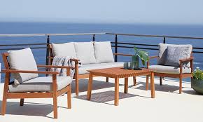 Дървена маса и столове за градина или тераса | JYSK