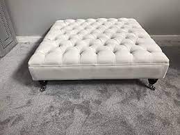 Our upholstered coffee table stools are amongst the largest footstools available. Extra Large Chesterfield Footstool Plush Velvet Bone Off White Deep Buttoned Ottoman Coffee Table Amazon Co Uk Handmade Products