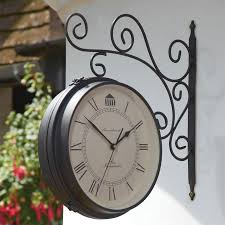 Double Sided Clock Barometer Clock Garden Ornaments Wall Clock