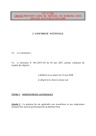 Pourquoi le code du travail : Loi 28 2008 Portant Code Du Travail Par User Fichier Pdf
