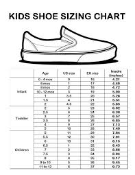 Kids Shoe Size Chart Sizing Chart Chart Kids Shoe