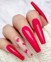 This valentine's day impress your partner with some cute festival nail art. Beautiful Valentine S Day Nails 2021 Hot Pink And Nude Nails