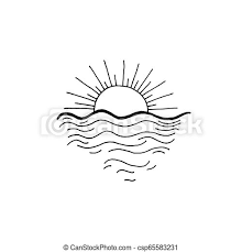 Sunrise sunset png, clipart, area, black, black and white, blog. Sunset In The Ocean Sketch Drawing Icon Summer Themed Vector Illustration Canstock