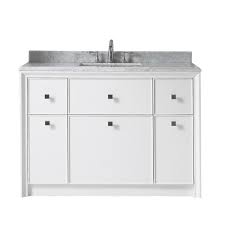 Martha Stewart Living Parrish 48 In W X 22 In D Vanity In Bright White With Marble Top In Grey White With White Ba Vanity Martha Stewart Living Bath Vanities