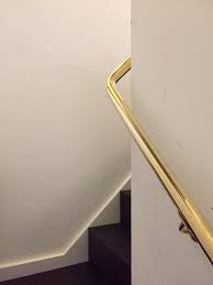 Polished brass standard hand rail bracket for 2 in. Brass Handrail Fabrication Union Wharf London N1 Metal Fabrication London