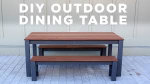 Wood outdoor dining tables : Diy Modern Outdoor Table And Benches Youtube