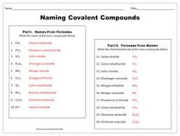Image Result For Naming Covalent Compounds Worksheet Naming Compounds Worksheet Covalent Bonding Worksheet Naming Chemical Compounds Worksheet